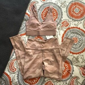 Fabletics Teddy Camo Leggings and Bra Set